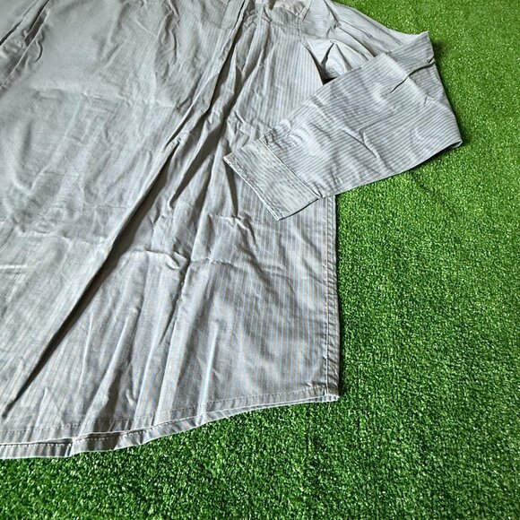 Fuse Roll-Up Sleeve Button Up Striped Gray Lightweight Casual Shirt Tall Size XL - Picture 9 of 12